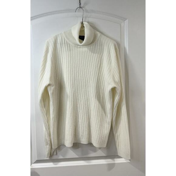 Laura Scott Cable Knit Turtleneck Sweater Women’s XL Ivory Cream Pullover cozy - Picture 1 of 8